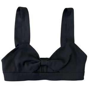 Zara black bow-front bralette crop top Size Medium